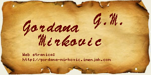 Gordana Mirković vizit kartica